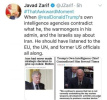 توئیت کنایه‌آمیز وزیر امور خارجه در خصوص ترامپ و آژانس‌های اطلاعاتی آمریکا