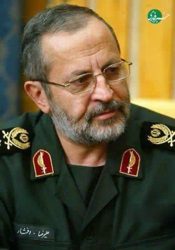 رسالة تعزية في وفاة اللواء علي رضا أفشار، من القادة البارزين والمجيدين للحرس الثوري الإيراني ومن رواد عهد الدفاع المقدس
