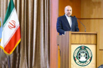 The Speaker of the Islamic Consultative Assembly addresses the audience at the opening ceremony of the international conference on the New World Order Geometry