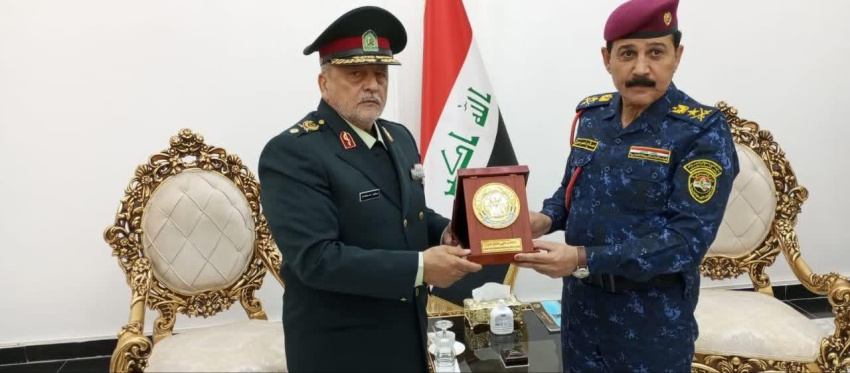 The meeting of the President of the Supreme National Defense University with the head of the Iraqi Federal Police
