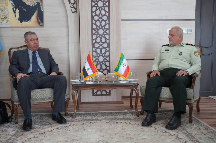 دیدار رئیس دانشگاه عالی دفاع ملی با معاون آموزش ارتش سوریه